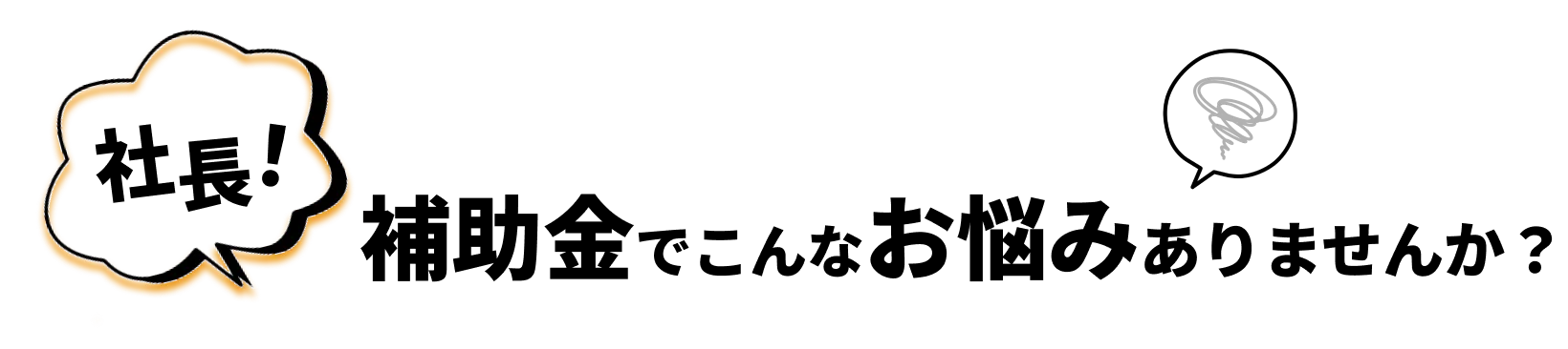 社長！補助金でこんなお悩みありませんか？